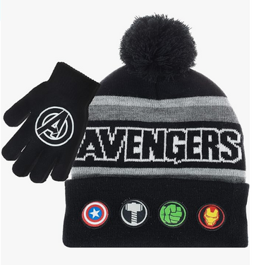 Marvel Avengers Kids Winter Hats and Snow Gloves Set for Boys and Toddlers with Cute Mittens and Soft Beanie, Fluffy Pom Pom